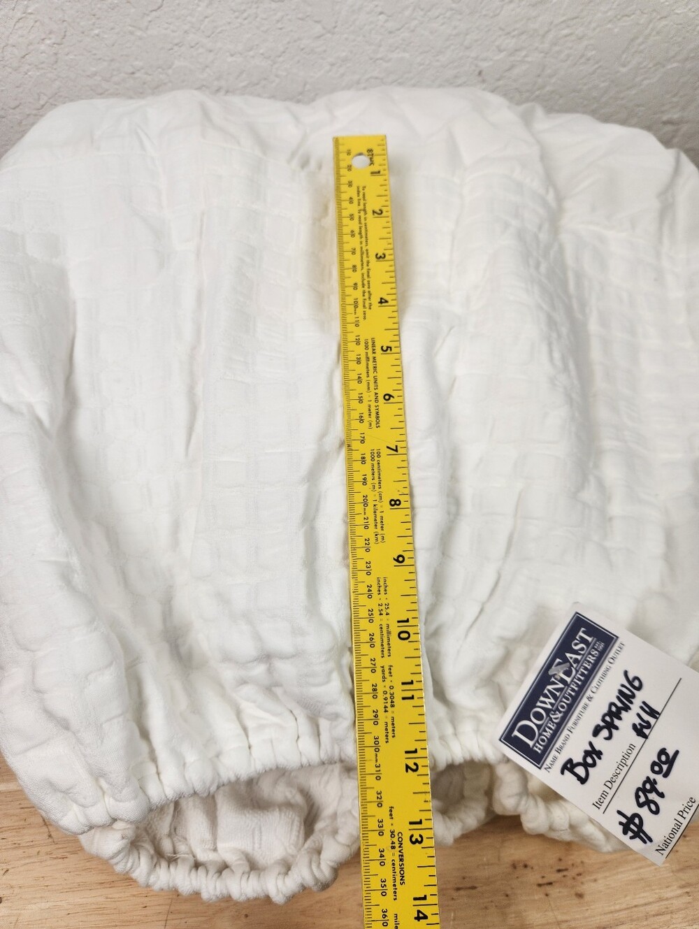 Pottery Barn Boxspring Cover Size Full Bed 12” Drop White Organic Cotton NOS - Picture 8 of 10